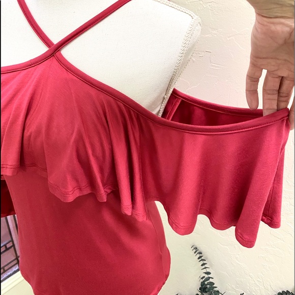 SOLD-NWT GIANNI BINI Cold Shoulder Flowy Blouse-L - Picture 3 of 8